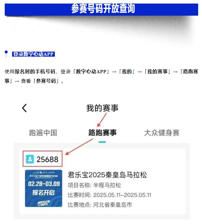 參賽號碼查詢！君樂寶2025秦皇島馬拉松『分區(qū)起跑』公布